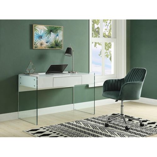 Bürostuhl höhenverstellbar - Samt - Grün - ELEANA