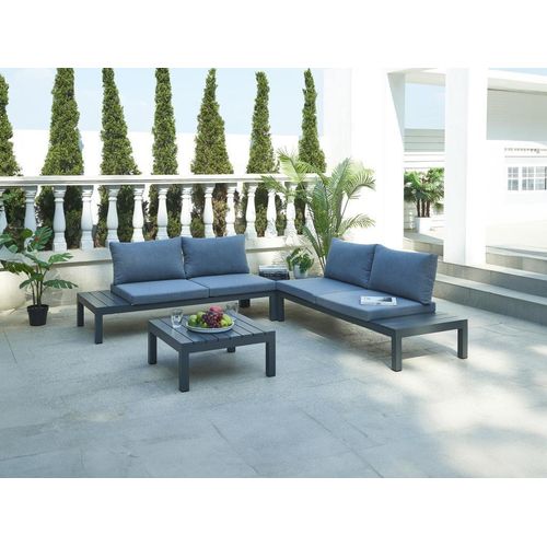 Garten-Sitzgruppe beliebig kombinierbar: 1 Ecksofa + 1 Couchtisch - Aluminium - Anthrazit - RISILI von MYLIA