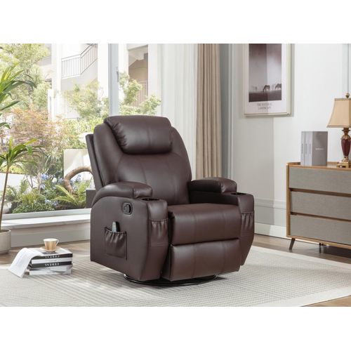 Massagesessel - Kunstleder - Braun - SILVANO