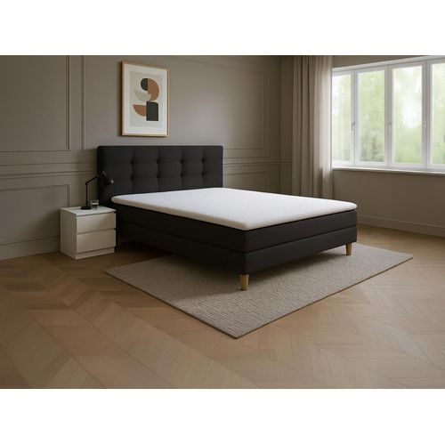 Matratzenauflage 140 x 190 cm - Schaumstoff - Abnehmbarer Bezug - Bambus - Höhe 5 cm - KORAGA von YSMÉE