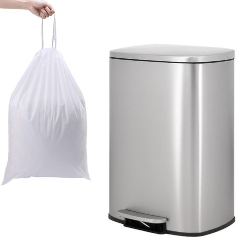 Vidacharmy Edelstahl Mülleimer mit Pedal und Geruchsfilter, 50L