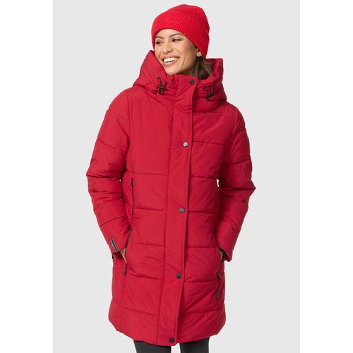 Winterjacke MARIKOO "Karumikoo XVI", Damen, Gr. 3XL, rot (dunkelrot), Obermaterial: 100% Polyester; Futter: 100% Polyester; Wattierung: 100% Polyester; Ärmelfutter: 100% Polyester, Jacken Winterjacke, mit großer Kapuze, Topseller