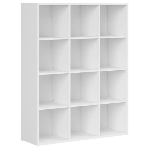 Regal , Weiß , Holzwerkstoff , 12 Fächer , 114x146.5x38.5 cm , Wohnzimmer, Regale, Bücherregale