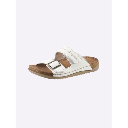 Pantolette FISCHER, Damen, Gr. 41, weiß, Lederimitat, Sportlich, Schuhe