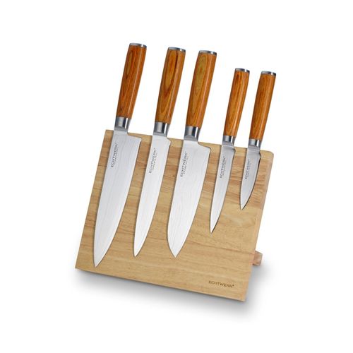 Damastmesser Set 6tlg, inkl Messerblock