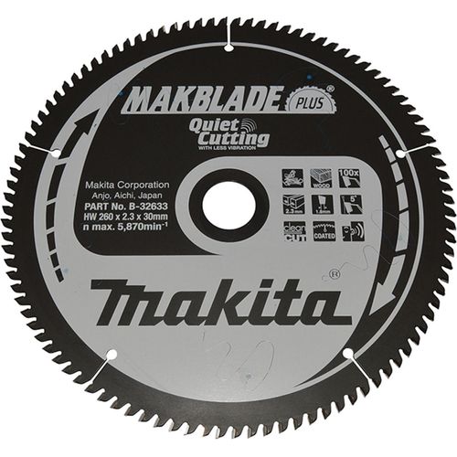 Makita B-32633 Sägeblatt of Kreissäge TCT 260x30mm 100T Holz