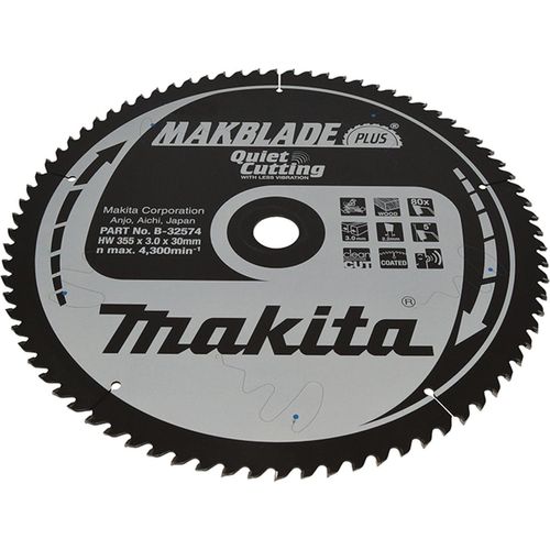 Makita MAKBLADE+ Sägeblatt 355x30x80Z - B-32574