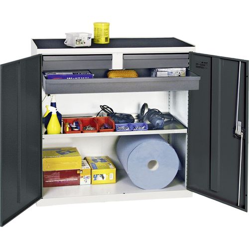 Stumpf Werkzeug- und Materialschrank 3000, RAL 7035/7016, 2 Schubladen 1 Wanne