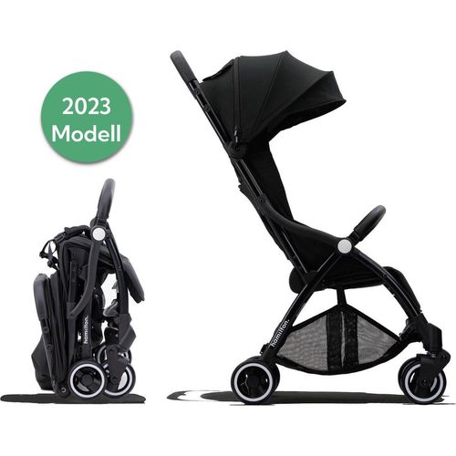 Kinderwagen Hamilton by yoop X1 Plus Schwarz - Leichtgewicht Buggy - MagicFold™ Technology