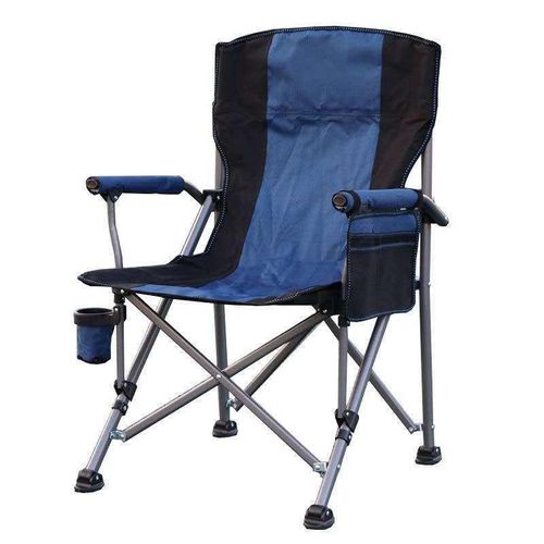 Outdoor-Campingstuhl, Garten-Klappstuhl mit seitlicher Aufbewahrungstasche und Getr?nkehalter