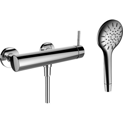 LAUFEN TwinPlus Duschenmischer, Aufputz, 1 Verbraucher, inklusive Handbrause und Brauseschlauch, HF905450100600
