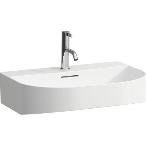 LAUFEN Sonar Aufsatzwaschtisch, 3 Hahnlöcher, ohne Überlauf, 600x420mm, geschliffen, H8163420001581