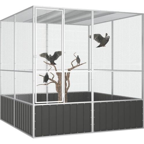 Prolenta Premium - Vogelkäfig Anthrazit 213,5x217,5x211,5 cm Verzinkter Stahl