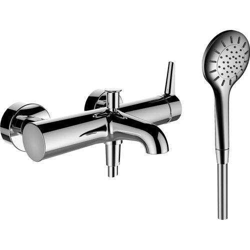 LAUFEN PURE Wannenmischer, Aufputz, 2 Verbraucher, mit Handbrause und Brauseschlauch, 100600, HF901760100600