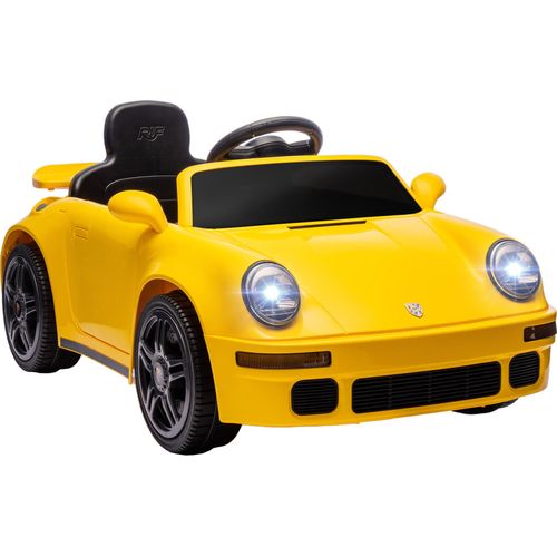 AIYAPLAY Kinder Elektroauto 12V Kinderauto mit 2,4 GHz Fernbedienung, 2 Motor, Kinderfahrzeug mit Softstart, Energieanzeige, MP3-Player, LED-Leuchten, Hupe, für 3-6 Jahre, Gelb