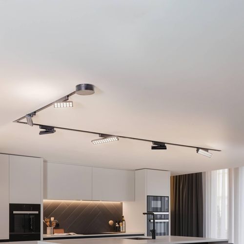 Schienensystem Lumaro, Points, 6-flg., schwarz, 48V, dimmbar