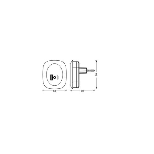 OSRAM LED-Steckdosen-Nachtlicht LUNETTA EDGE, weiß, Sensor