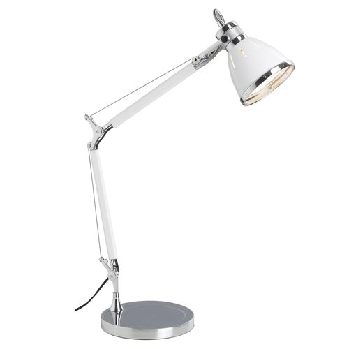 Brilliant Tischleuchte »Octavia«, 1 flammig, Leuchtmittel E27 ohne Leuchtmittel, Tischlampe chrom/weiss