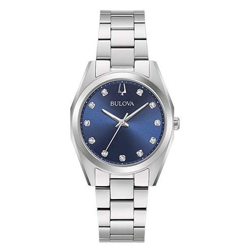 Bulova Quarzuhr, Armbanduhr, Damenuhr, Diamant, Edelstahlarmband