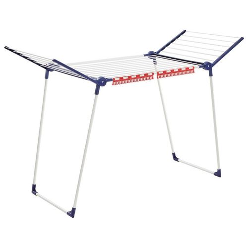 Leifheit Standtrockner Pegasus 180 Solid , Weiß, Blau , Metall , 157x66x87 cm , klappbar , Haushaltsreinigung, Wäschepflege, Wäscheständer
