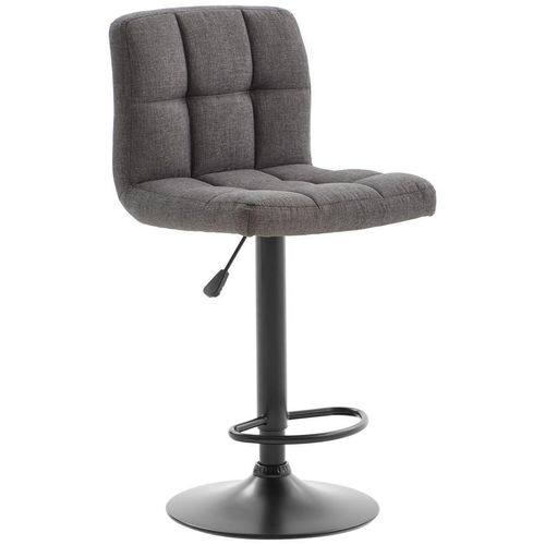 Livetastic Barhocker , Grau, Schwarz , Metall, Textil , Drehteller , 44.5x92-113x48 cm , Sitzfläche 360° drehbar , Esszimmer, Barmöbel, Barhocker