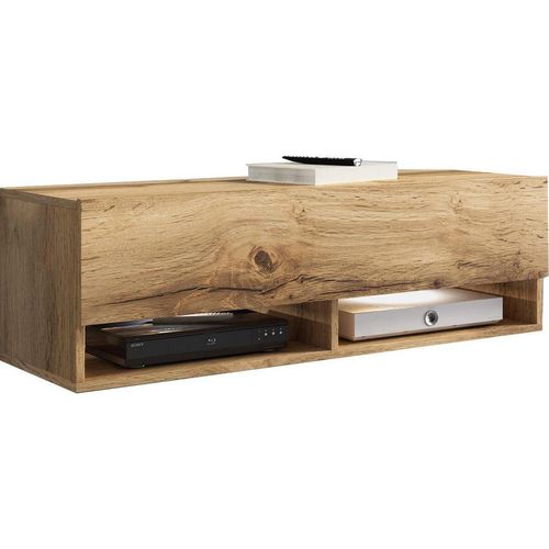 P & B Lowboard A100 , Eiche Wotan , Holzwerkstoff , kaltweiß , 100x30x31 cm , Fsc, Made in EU , stehend, hängend , Wohnzimmer, Wohnwände, Lowboards