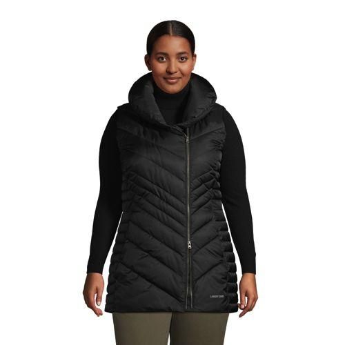 Steppweste THERMOPLUME mit Webpelzfutter, Damen,  Schwarz, Polyester, by Lands' End