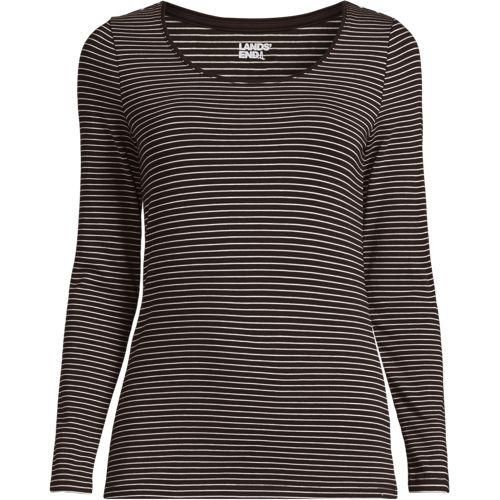 Baumwolle/Modal-Shirt mit Ballett-Ausschnitt, Damen,  Braun, Baumwolle Modal, by Lands' End