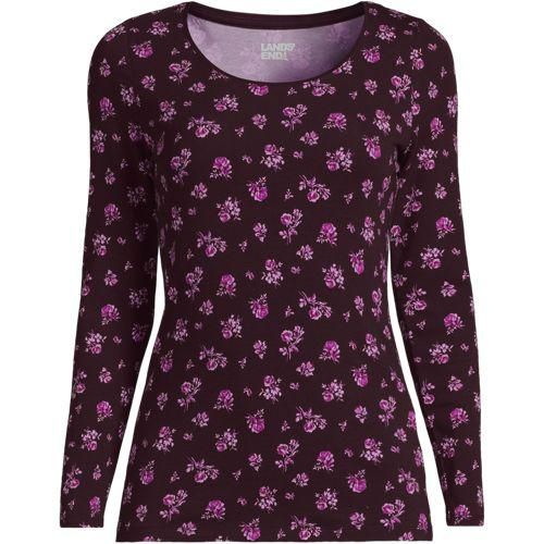 Baumwolle/Modal-Shirt mit Ballett-Ausschnitt, Damen,  Rot, Baumwolle Modal, by Lands' End