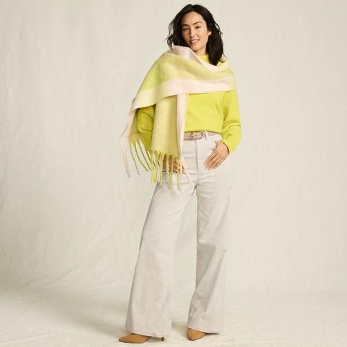 Breitcord-Hose High Waist mit weitem Bein, Damen,  Weiß, Baumwoll-Mischung, by Lands' End