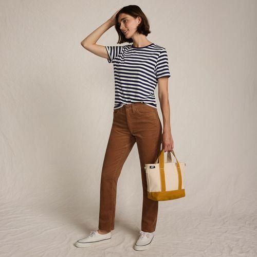 Straight Fit Cordhose Mid Waist, Damen, Braun, Baumwoll-Mischung, by Lands' End