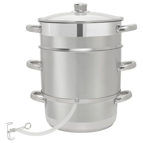 Homeware Profession. Dampfentsafter , Edelstahl , Metall, Glas , 8 L , rund , Lfgb , Messskala,mit Dampfablass , Küchengeräte, Sonstige Küchengeräte