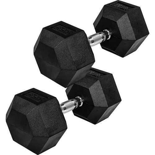 MOVIT Hexagon Kurzhanteln 2er Set 25kg, Hantel Hanteln Kurzhantelset