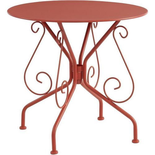 Gartentisch - Metall in Eisenoptik - Terracotta - GUERMANTES von MYLIA