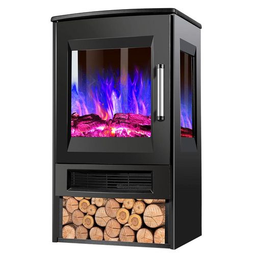 Elektrokamin Kamin elektrisch 900W/1800W LED-Flammeneffekt Kaminfeuer mit Thermostat Fernbedienung