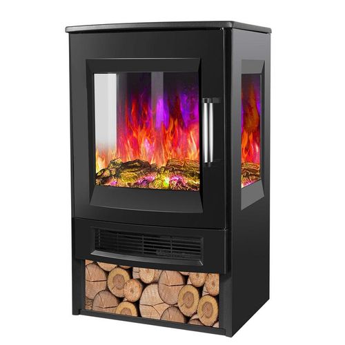 Elektrokamin 900W/1800W Kamin elektrisch Standkamin mit Fernbedienung LED-Flammeneffekt