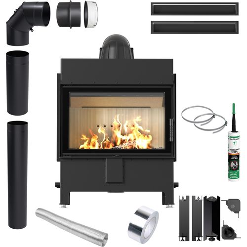 Kamin KRATKI LUCY 14 kW Ø200 Ökodesign Rohrset Luft mit Schließung