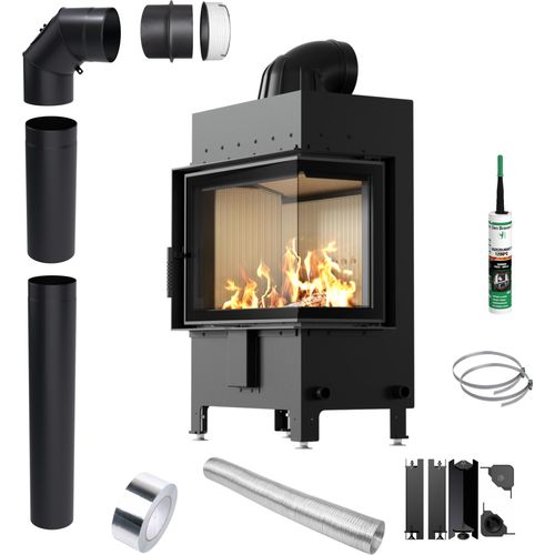 Kamineinsatz KRATKI LUCY Rechts 12 kW fi200 Rohrsatz EKO Rekuperation