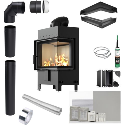 Kamin KRATKI LUCY Rechts 12 kW Ø200 mit Schließung Einbau Zubehör