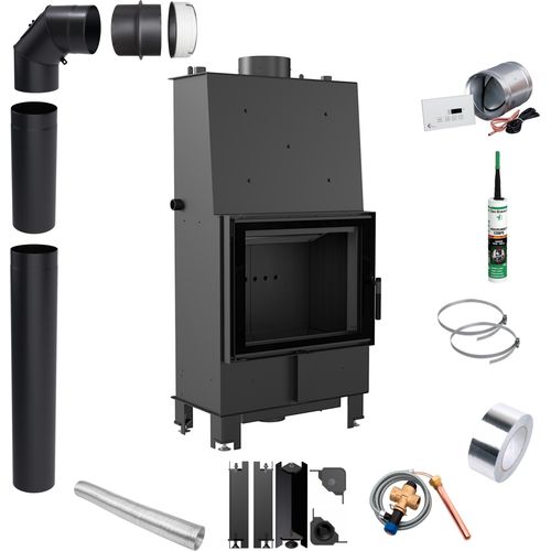 Wasser Kamineinsatz KRATKI LUCY 16kW Ø200 schwarz ECO Montagese