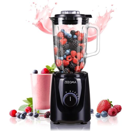 ZEEGMA GRAND VITAMINE BASE Mehrzweck-Standmixer Spitzenleistung von 1829 W, Bechermixer mit 2,2 l Glaskrug, 5 Geschwindigkeiten, 3 Betriebsmodi, 6