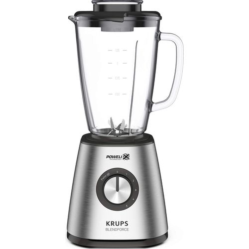 Krups KB439D Blendforce 2 Standmixer | 800 Watt 5 Geschwindigkeiten Pulsfunktion 1,75 Liter Thermoglasbehälter (Nutzvolumen: 1,25 Liter) stoßfest