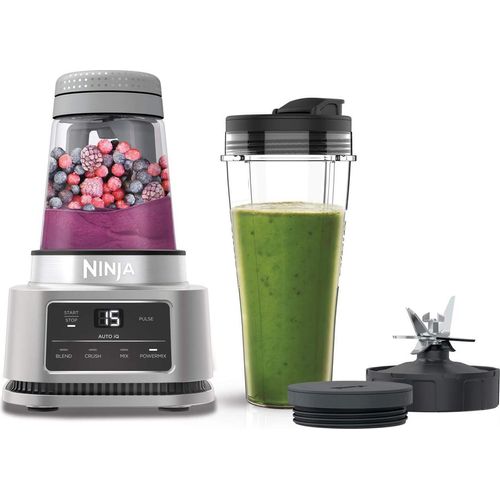 Ninja Foodi Power Nutri Mixer 2-in-1, Smoothie-Bowls Maker, dicke Aufstriche & gefrorene Getränke mixen, Automatikprogramme, 700ml Becher 400ml