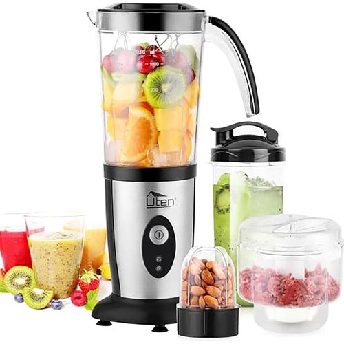 Uten Standmixer Mixer Smoothie Maker Multifunktion Entsafte Fleisch Zerkleinerer Ice Crusher Elektrisch edelstahl Küche mit Flasche 5 in 1