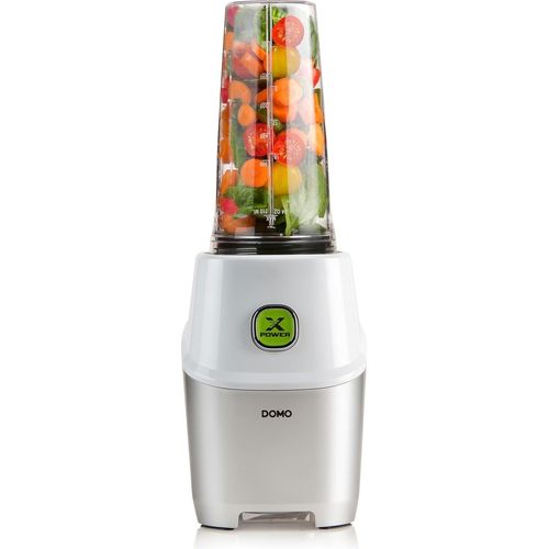 DOMO DO700BL Blender Smoothie Maker - Inklusive Rezeptheft und 3 Flaschen mit Trinkdeckel Ideal zum Mixen von Eis, Nüssen, Samen gefrorenem Obst