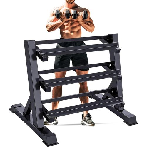 Zlinke Hantelständer Kurzhantelablage, 3 Regale Dumbbell Rack Multilevel Weight Storage Organizer 45 x 96 86 cm für Home Gym, Gewicht Hanteln,