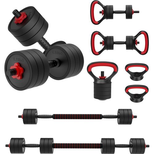 JOROTO Einstellbare Hantel Set, Gewichte 10/30kg Hanteln Set mit Stecker, 4 in1 Workout Gewicht für Home Gym verwendet als Langhantel, Kettlebells,