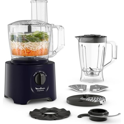 Moulinex Easy Force Multifunktions-Küchenmaschine, 800 W, 25 Funktionen, 2 Geschwindigkeitsstufen + Pulse, 6 Zubehörteile, inklusive Standmixer,