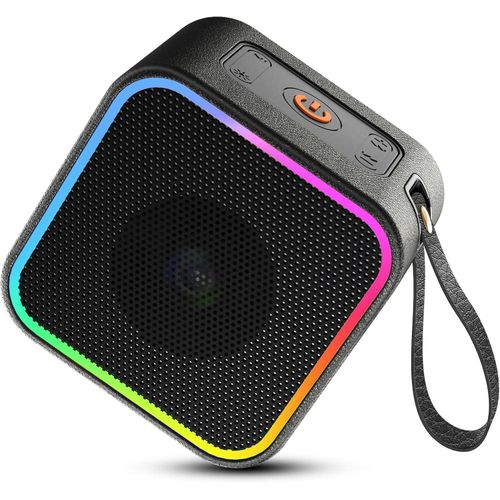 Bluetooth Lautsprecher mit HD-Sound, Bluetooth 5.3 mit 10 Std. Laufzeit, Tragbar & Staubdicht mit USB C, RGB Licht Kompakte IPX6 Wasserdicht für Party