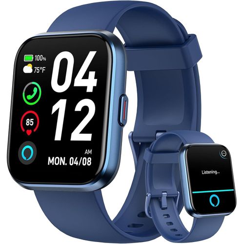 Smartwatch Men Women 1.8 Inch Fitness Watch mit Telefonfunktion Alexa 110 Sportmodi Herzfrequenz Schlafmonitor IP68 Wasserdicht iOS Android
